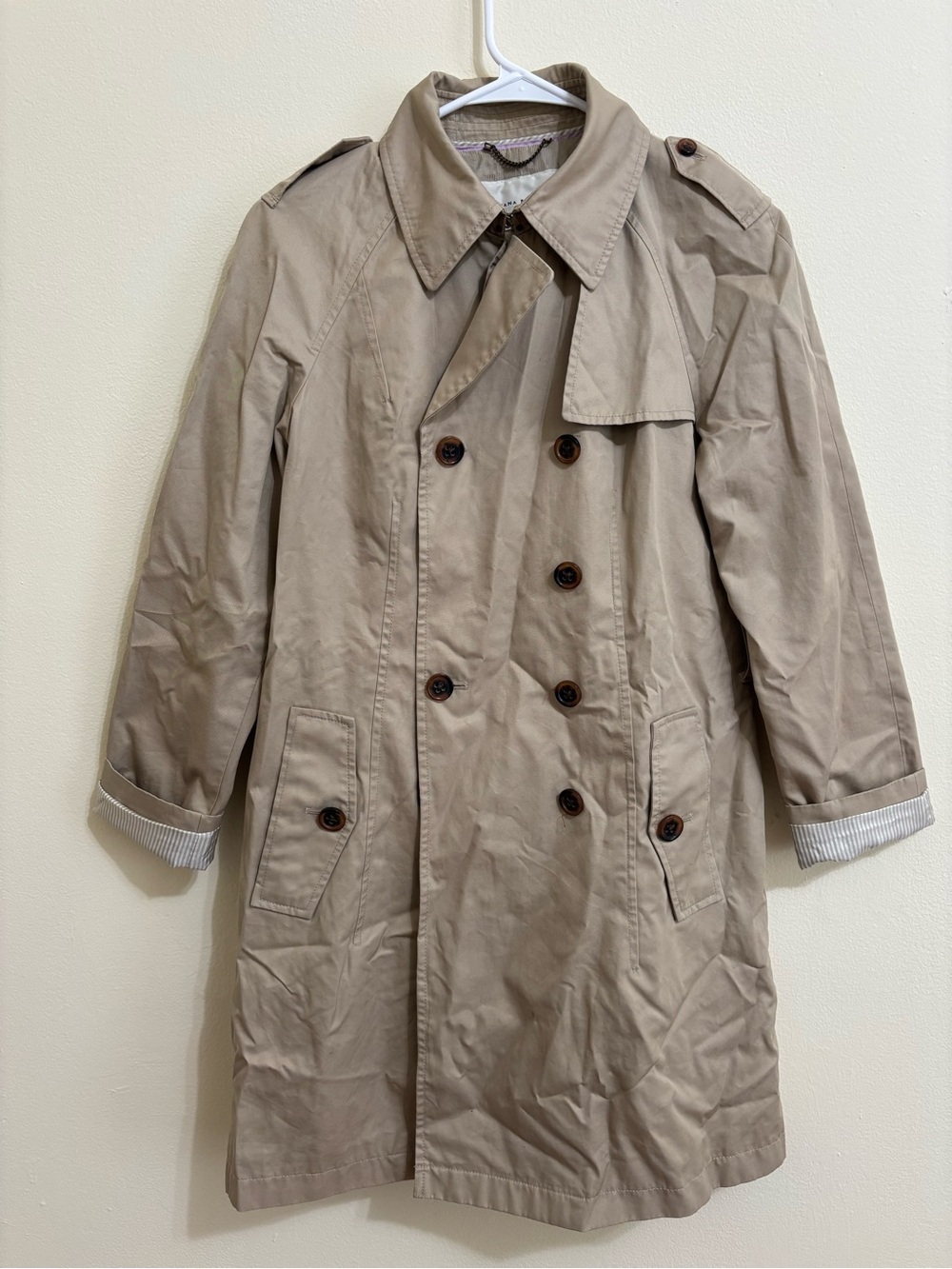 Banana Republic Women's Beige Double-Breasted Trench Coat